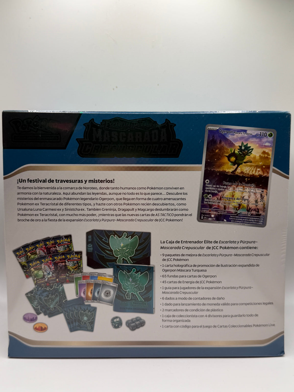 Pokémon TCG: Escarlata y Púrpura-Mascarada Crepuscular - Caja de Entrenador Élite - Ogerpon