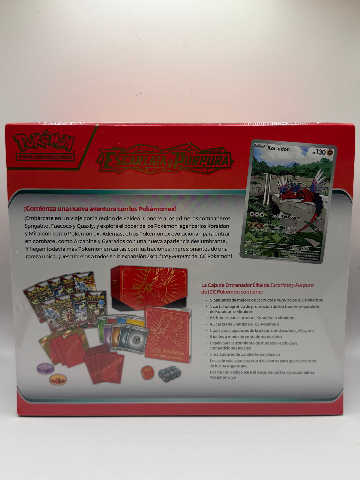JCC Pokémon: Caja de Entrenador Élite de Escarlata y Púrpura - Koraidon
