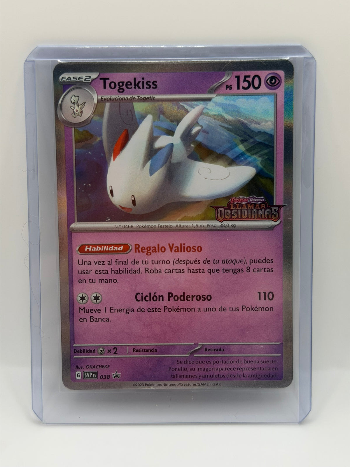 Pokémon TCG – Togekiss 038 | Promo SVP (sello Llamas Obsidianas) (Español)