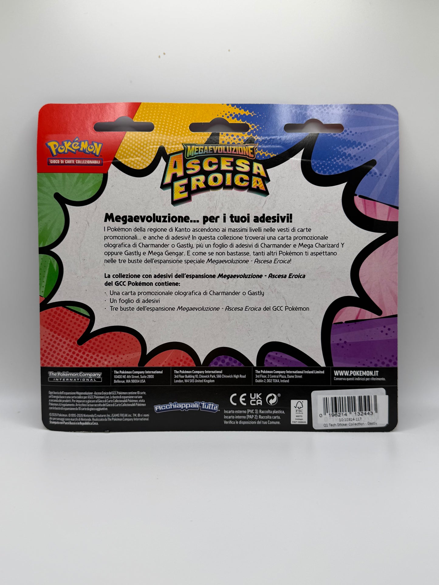 JCC Pokémon: Colección de pegatinas tecnológicas - Megaevolución Ascenso Heroico (Gastly)