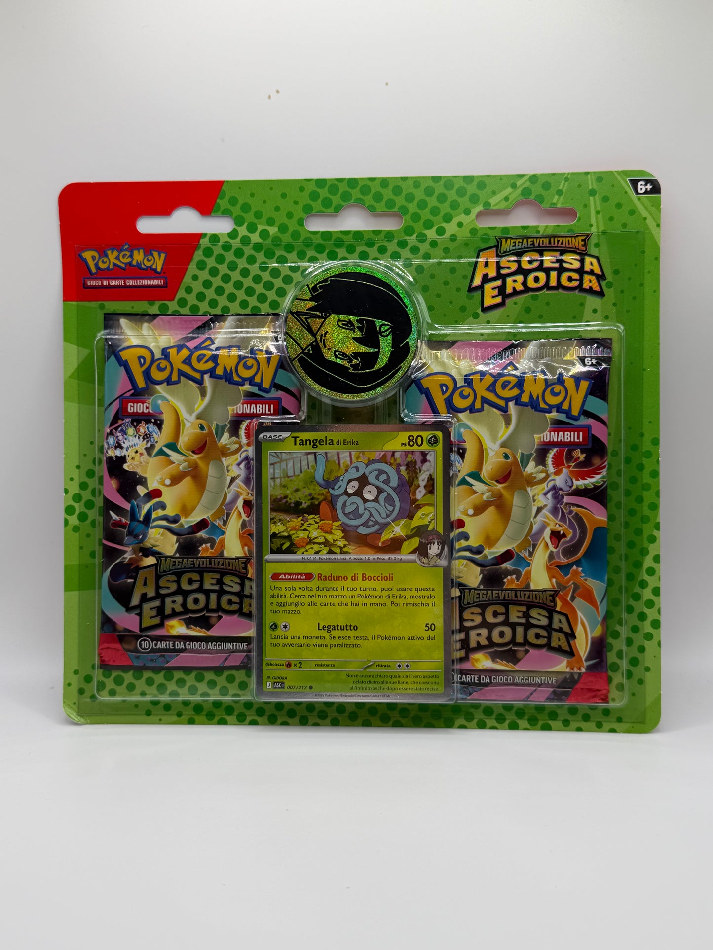 JCC Pokémon: Blíster de 2 paquetes de Tangela de Erika - Ascenso Heroico de Megaevolución