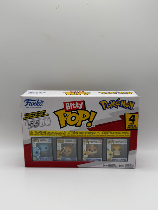 Funko Bitty Pop! Pokémon: Paquete de 4 (Squirtle #504, Eevee #577, Growlithe #597, Psyduck #781)