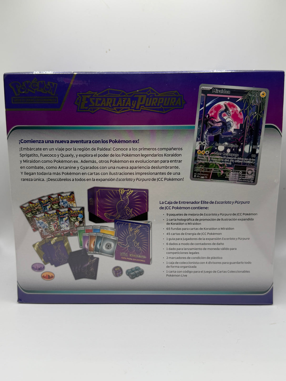 JCC Pokémon: Caja de Entrenador Élite de Escarlata y Púrpura - Miraidon