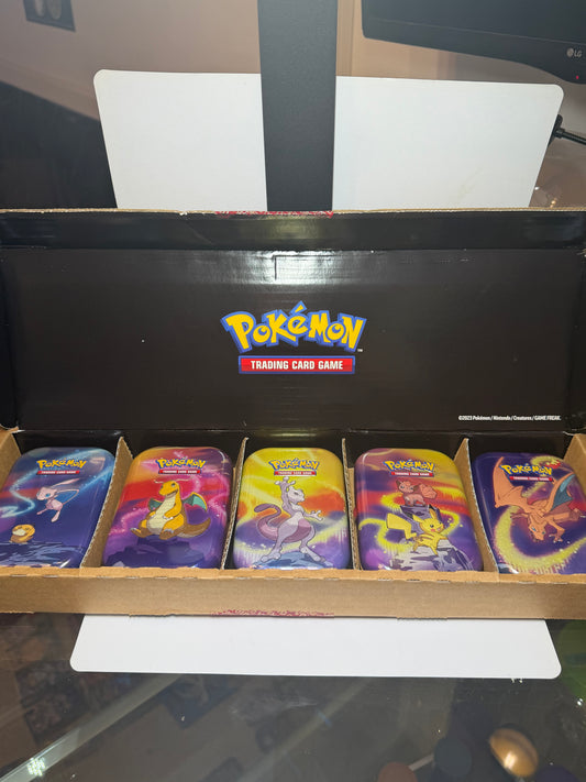 JCC Pokémon: Escarlata y Púrpura - 151 Caja de 5 Mini latas de Poder de Kanto