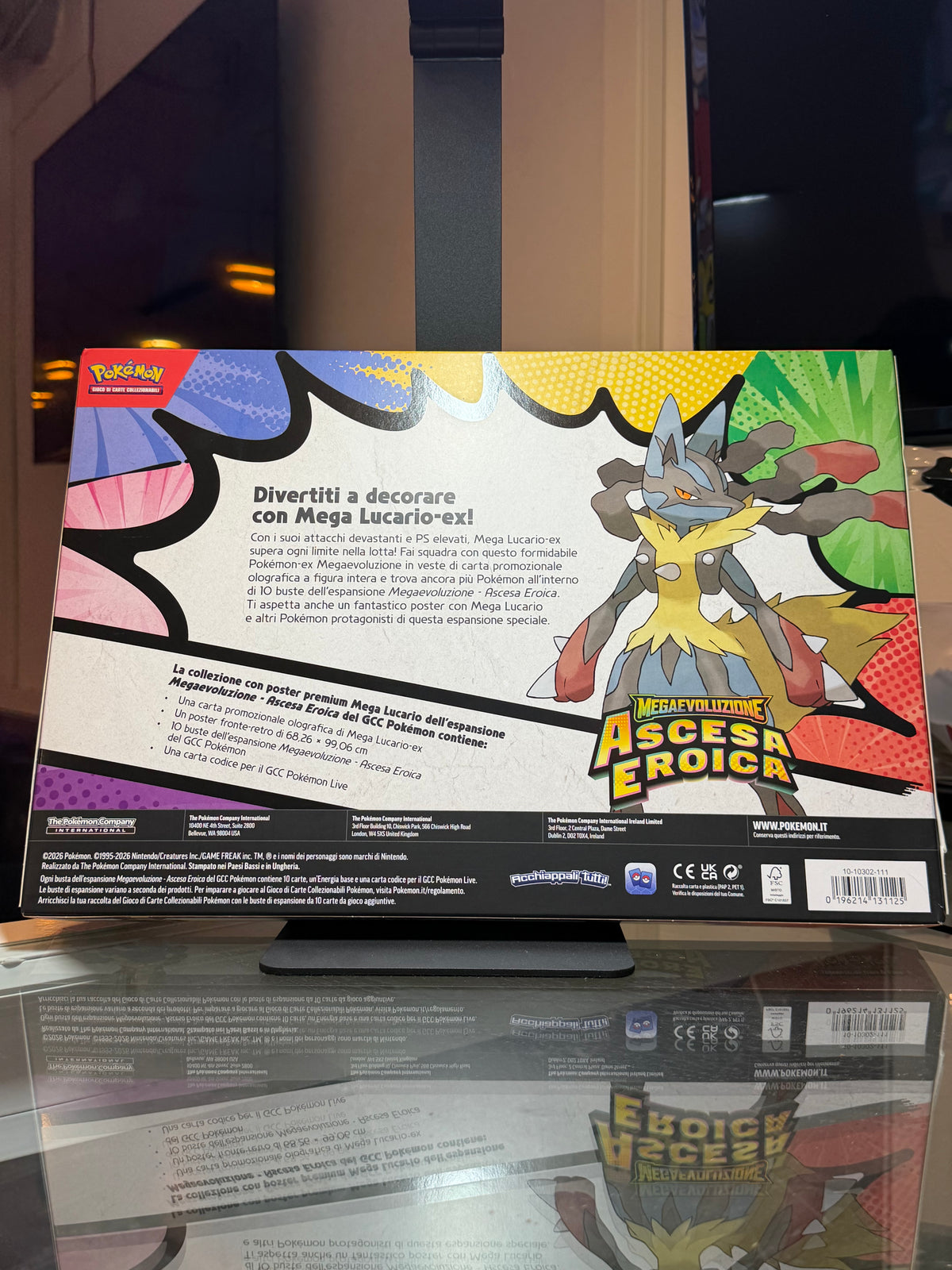 Juego de Cartas Coleccionables Pokémon: Colección Póster Premium Mega Lucario - El ascenso heroico de la megaevolución