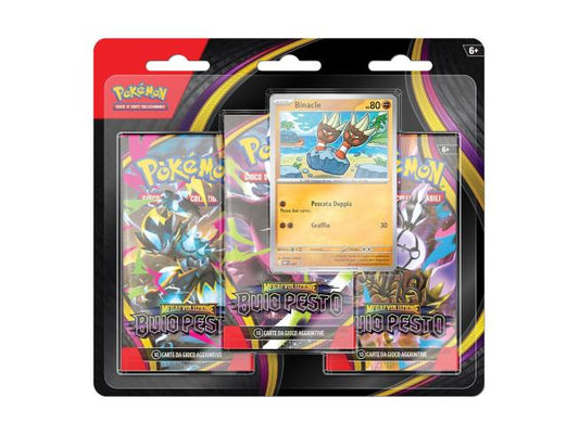 JCC Pokémon: Megaevolución Destellos de Fuego (Darkness Ablaze) blíster de 3 sobres con carta de promoción de Binacle