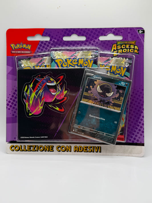 JCC Pokémon: Colección de pegatinas tecnológicas - Megaevolución Ascenso Heroico (Gastly)