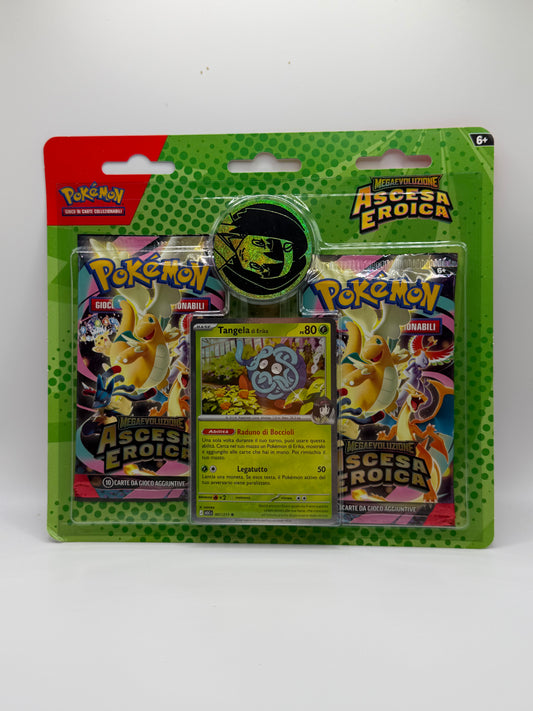 JCC Pokémon: Blíster de 2 paquetes de Tangela de Erika - Ascenso Heroico de Megaevolución